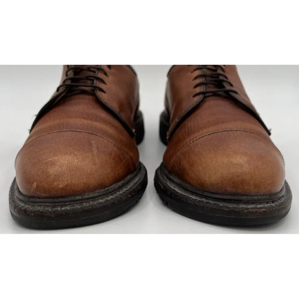 Allen Edmonds Bergland Dress Shoes Mens 7B Brown Leather Oxford Cap Toe Lace Up